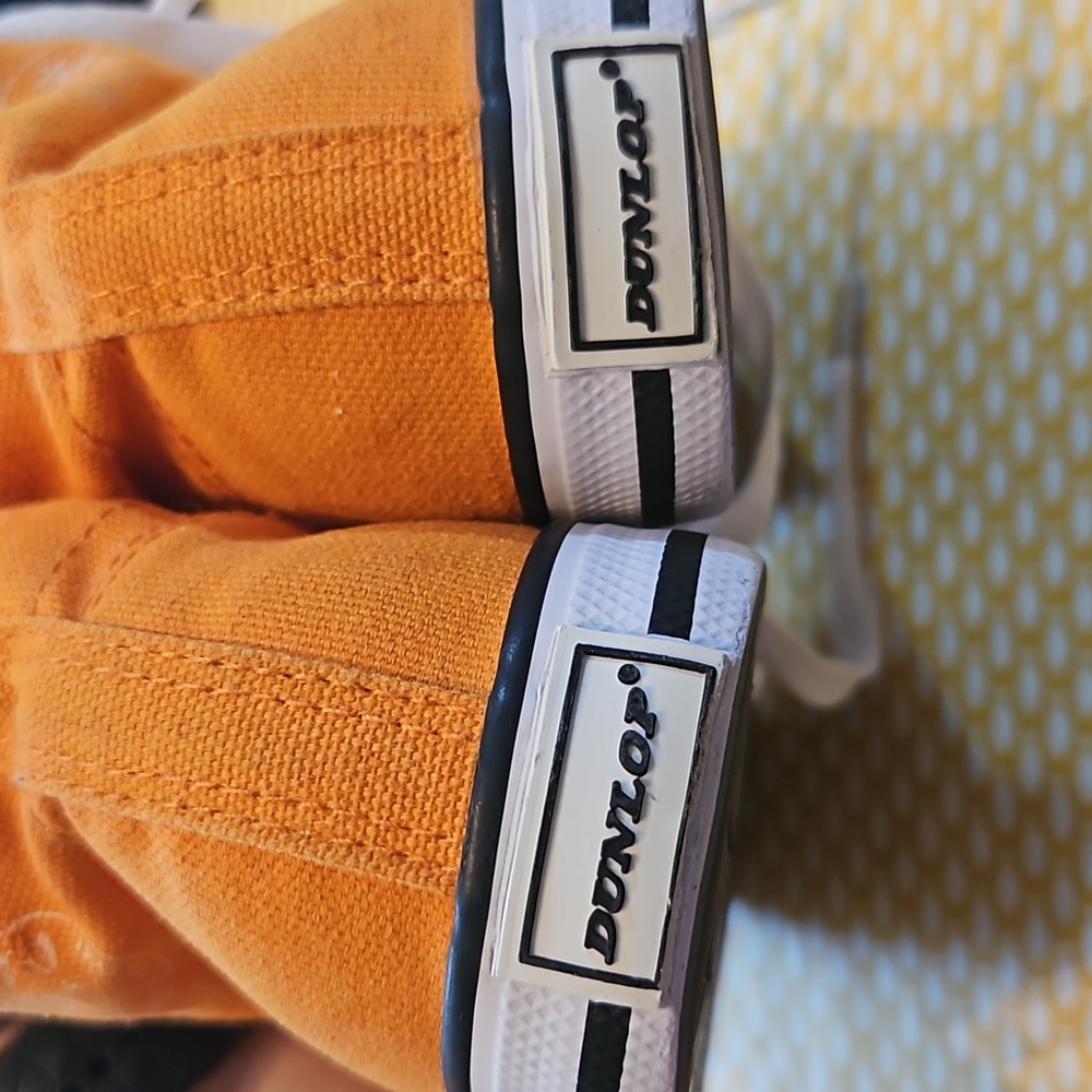 VGC Dunlop orange kids size 1 canvas Converse style high top vintage trainers - Picture 4 of 14